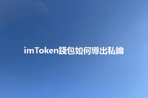 imToken錢包如何導出私鑰 🔑📱